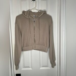 H&M Set Beige Cropped Hoodie